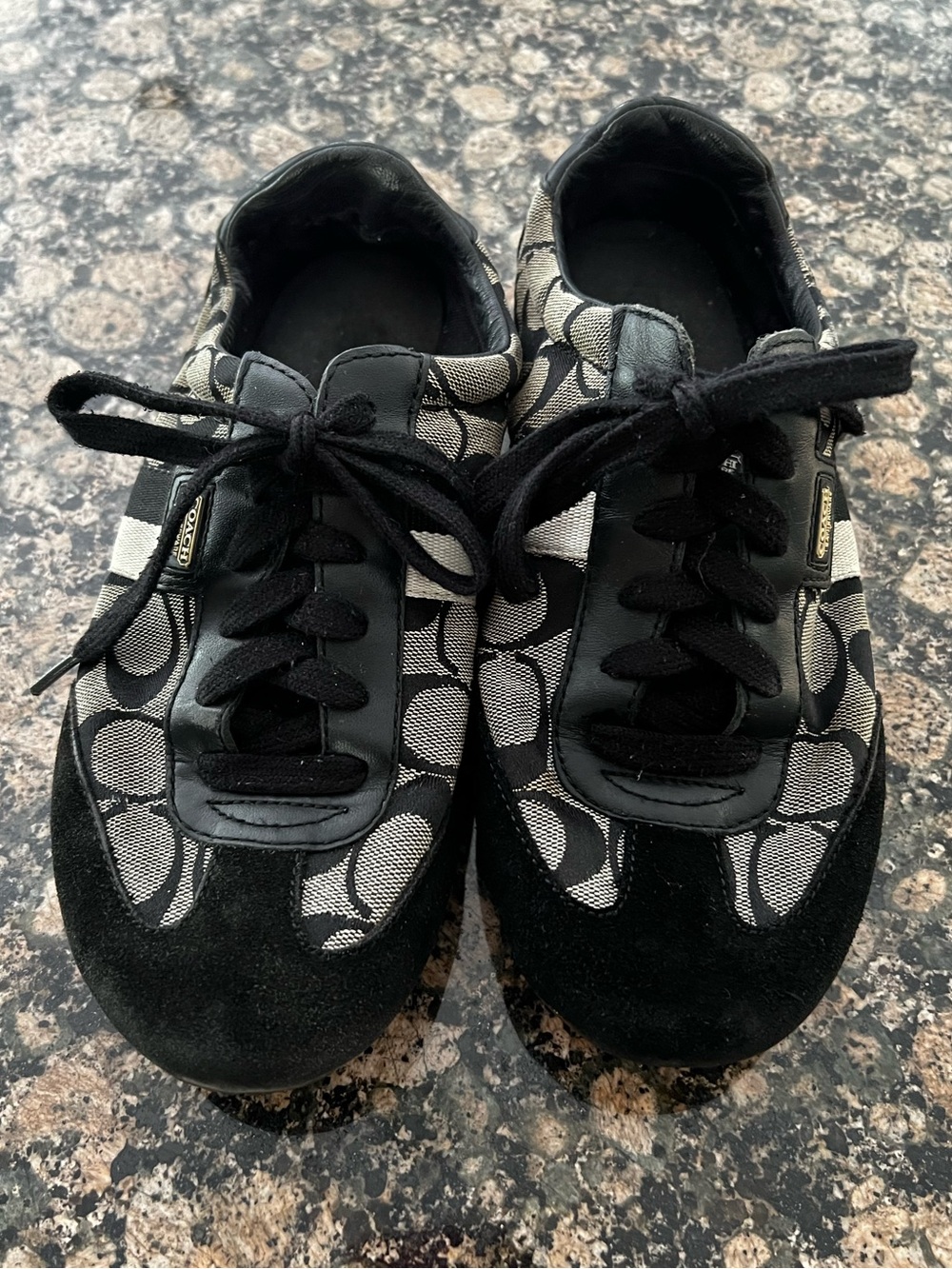 Coach Black‎ Signature Logo Lace-Up Sneakers